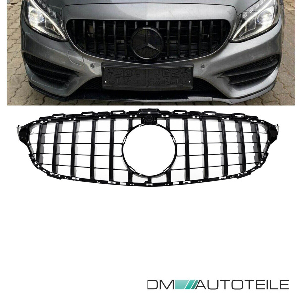 Kühlergrill Grill Schwarz Glanz passend für Mercedes C Klasse W205 S205 14-18 auf Sport-Panamericana GT