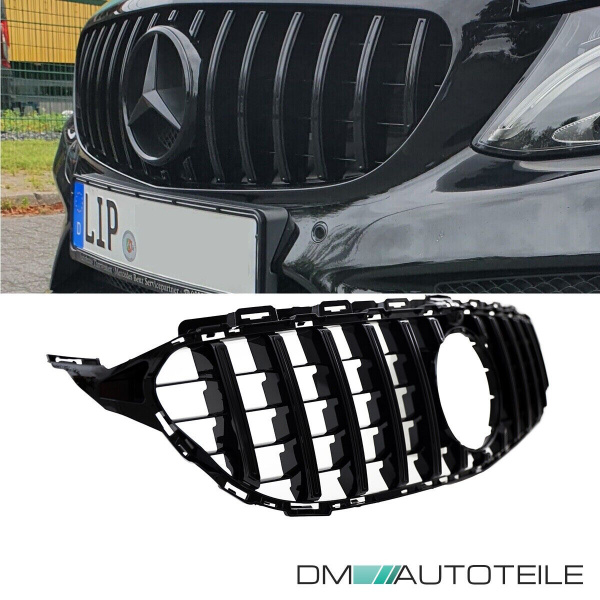 Kühlergrill Grill Schwarz Glanz passend für Mercedes C Klasse W205 S205 14-18 auf Sport-Panamericana GT