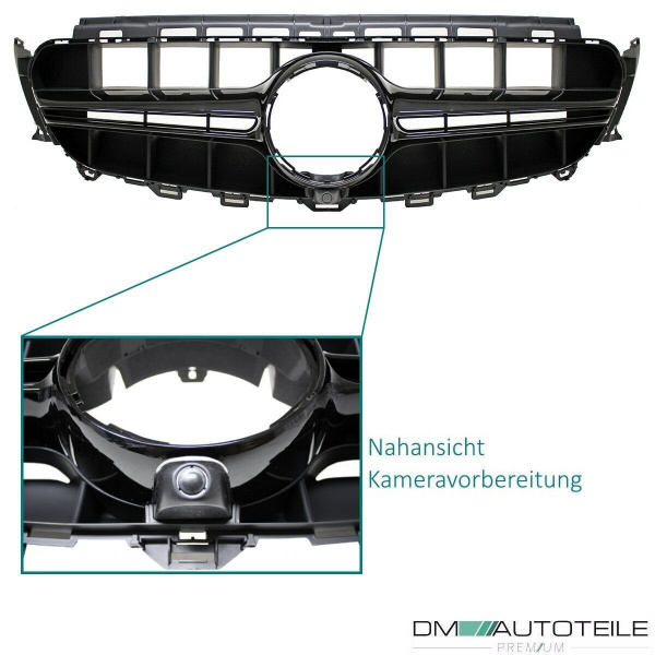 Sport Kühlergrill Schwarz Glanz passt für Mercedes E Klasse W213 S213 C238 A238 ab 2016 nicht E63