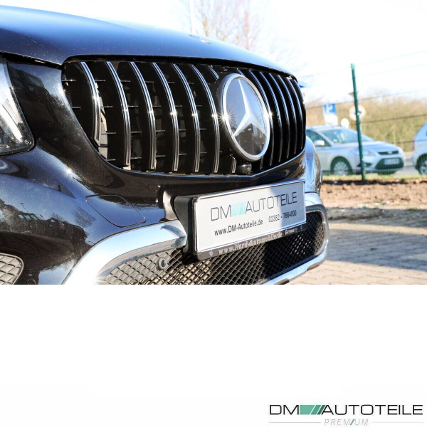 Kühlergrill Schwarz Chrom passend für Mercedes GLC X253 Bj ab 2015 auf Sport-Panamericana GT