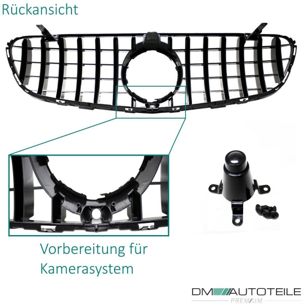Kühlergrill Schwarz Chrom passend für Mercedes GLC X253 Bj ab 2015 auf Sport-Panamericana GT