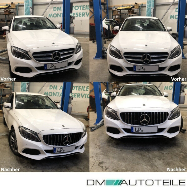 Kühlergrill Grill Schwarz Chrom passt für Mercedes S205 W205 14-18 auf Sport Panamericana GT
