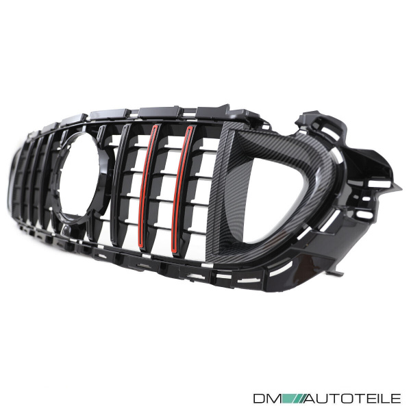 Kühlergrill Schwarz Carbon Glanz passend für Mercedes E Klasse W213 S213 Facelift Mopf ab 2020 auf Evo Sport Panamericana GT