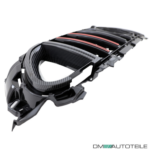 Kühlergrill Schwarz Carbon Glanz passend für Mercedes E Klasse W213 S213 Facelift Mopf ab 2020 auf Evo Sport Panamericana GT
