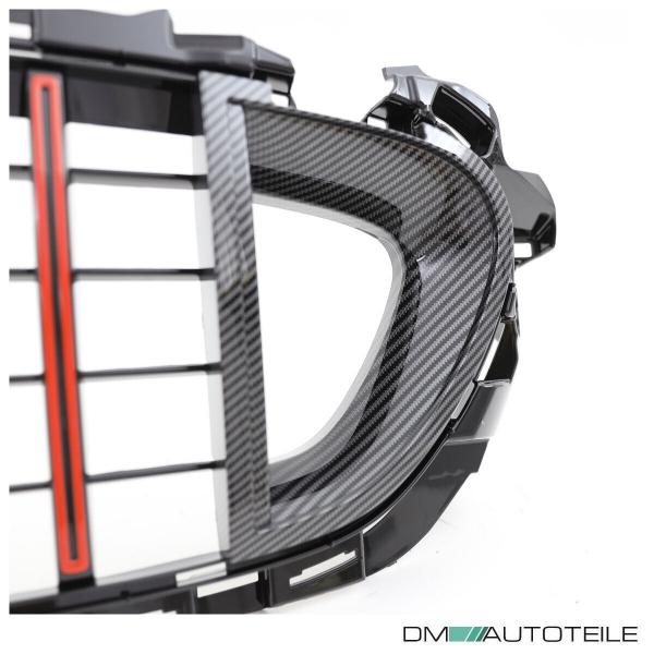 Kühlergrill Schwarz Carbon Glanz passend für Mercedes E Klasse W213 S213 Facelift Mopf ab 2020 auf Evo Sport Panamericana GT