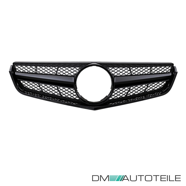 Kühlergrill Komplett Schwarz passt für Mercedes E-Klasse Coupe Cabrio W207 nicht für AMG E63 ab Bj 09-13