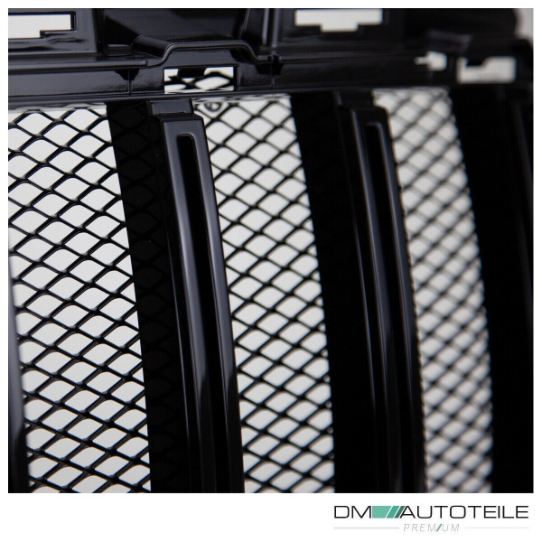 Kühlergrill Grill Schwarz Glanz +Race Gitter exklusiv passend für Mercedes C Klasse W205 S205 14-18 auf Sport-Panamericana GT