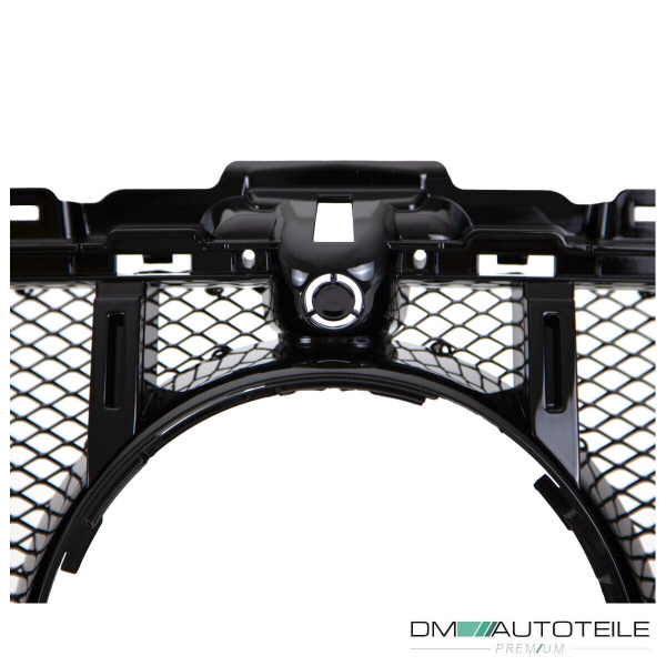 Kühlergrill Grill Schwarz Glanz +Race Gitter exklusiv passend für Mercedes C Klasse W205 S205 14-18 auf Sport-Panamericana GT