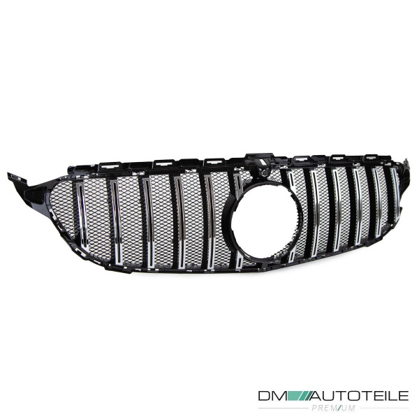 Kühlergrill Grill Schwarz Chrom+ Race Gitter passt für Mercedes S205 W205 14-18 auf Sport Panamericana GT