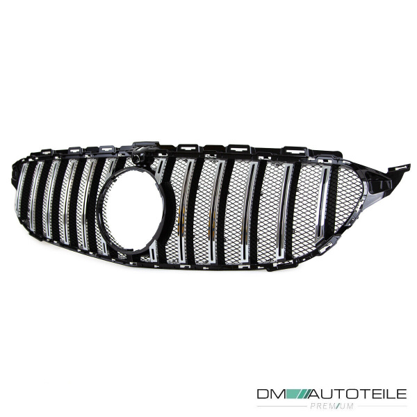 Kühlergrill Grill Schwarz Chrom+ Race Gitter passt für Mercedes S205 W205 14-18 auf Sport Panamericana GT
