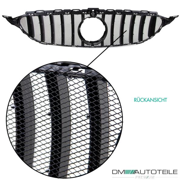 Kühlergrill Grill Schwarz Chrom+ Race Gitter passt für Mercedes S205 W205 14-18 auf Sport Panamericana GT