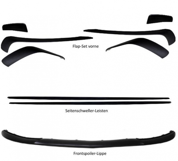 Front Spoiler Set 9 tlg. passt für Mercedes W176 AMG Paket Aero Spoiler Umbau Bj 12-15