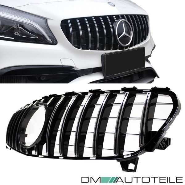 Facelift Kühlergrill Chrom Schwarz passend für Mercedes A-Klasse W176 Mopf 2015-2019 auf Sport -Panamericana GT