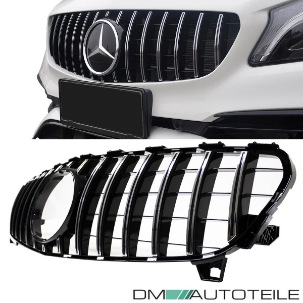 Facelift Kühlergrill Chrom Schwarz passend für Mercedes A-Klasse W176 Mopf 2015-2019 auf Sport -Panamericana GT