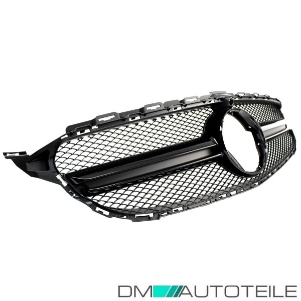 Kühlergrill Schwarz Glanz + Kamera passt für Mercedes W205 S205 14-18 kein AMG