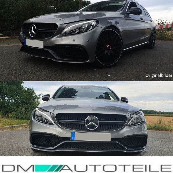 Facelift Kühlergrill Schwarz ohne Kamera passt für Mercedes C-Klasse W205 S205 auch AMG Mopf ab 2018