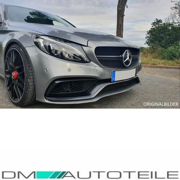 Facelift Kühlergrill Schwarz ohne Kamera passt für Mercedes C-Klasse W205 S205 auch AMG Mopf ab 2018