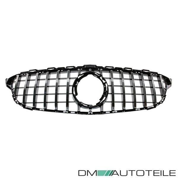 Kühlergrill Schwarz Chrom passt für Mercedes C-Klasse W205 S205 Mopf ab 2018 auf Sport-Panamericana GT