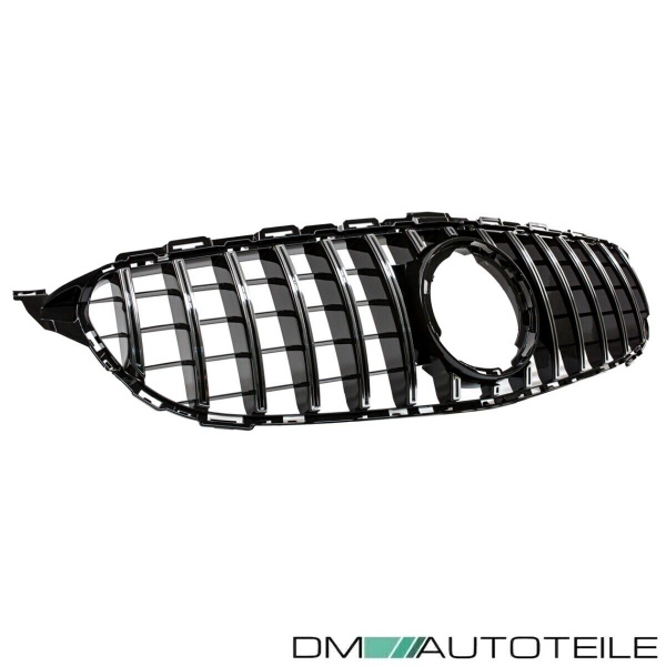 Kühlergrill Schwarz Chrom passt für Mercedes C-Klasse W205 S205 Mopf ab 2018 auf Sport-Panamericana GT