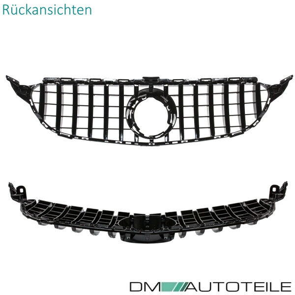 Kühlergrill Schwarz Chrom passt für Mercedes C-Klasse W205 S205 Mopf ab 2018 auf Sport-Panamericana GT