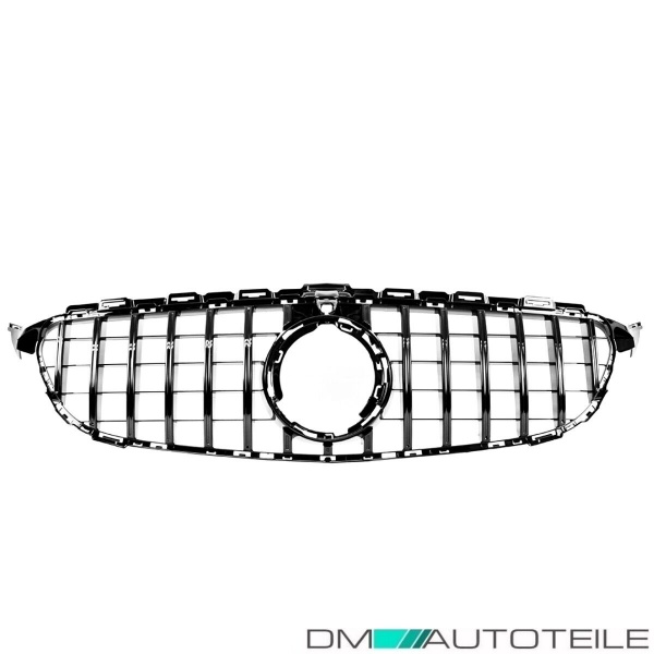 Facelift Kühlergrill Schwarz Glanz passt für Mercedes C-Klasse W205 S205 Mopf ab 2018 +Kamera auf Sport-Panamericana GT