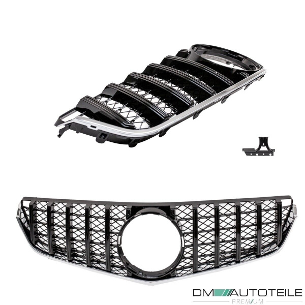 Kühlergrill Schwarz Glanz passt für Mercedes E-Klasse Coupe Cabrio W207 ab Bj 09-13 auf Sport-Panamericana GT