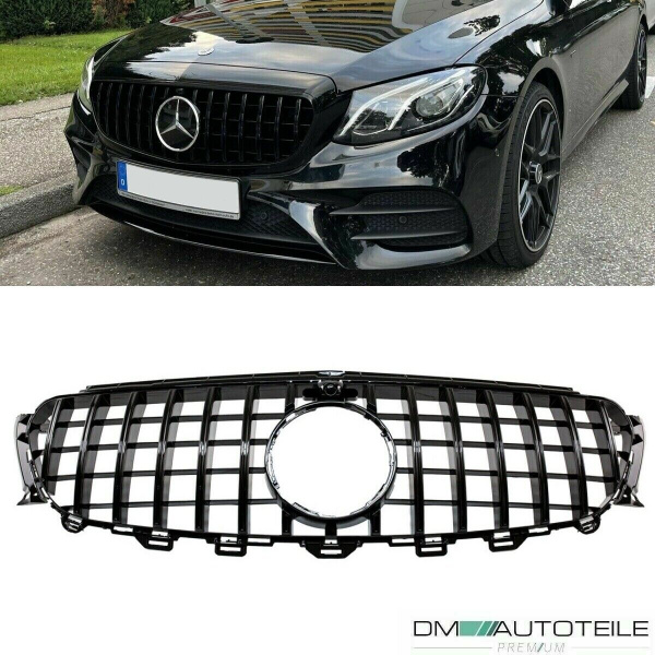 Sport Kühlergrill Schwarz passt für Mercedes E Klasse W213 S213 C238 A238 + Kamera auf Panamericana GT