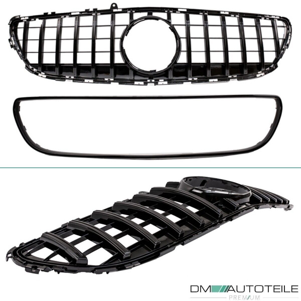 Kühlergrill Schwarz glanz passt für Mercedes W218 CLS Mopf Bj 2014-2018 ohne Kamera auf Sport-Panamericana GT