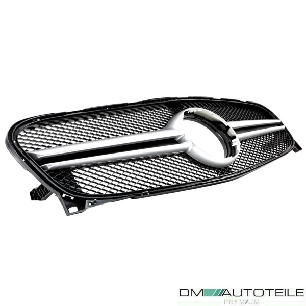 Sport Kühlergrill Silber Alu Matt passt für Mercedes GLA X156 ab 13-16 nicht AMG