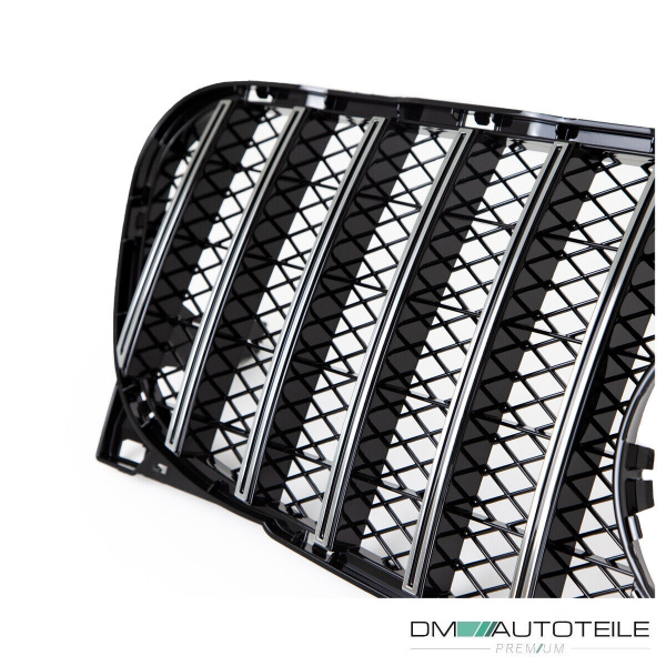 Kühlergrill Chrom Schwarz passt für Mercedes GLA X156 13-16 auf Sport-Panamericana GT