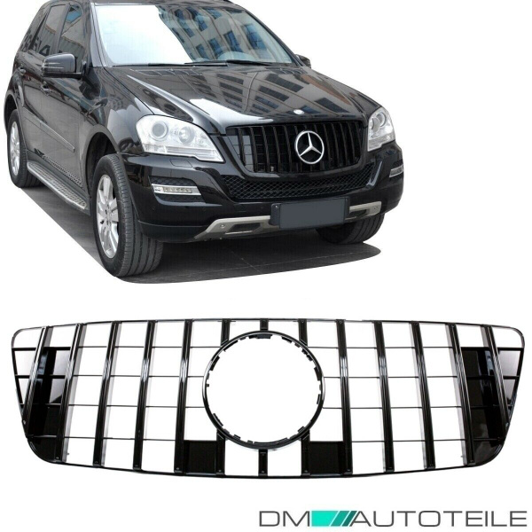 Kühlergrill Schwarz glanz passt für Mercedes ML W164 ab 09-11 Mopf Facelift auf Sport-Panamericana GT