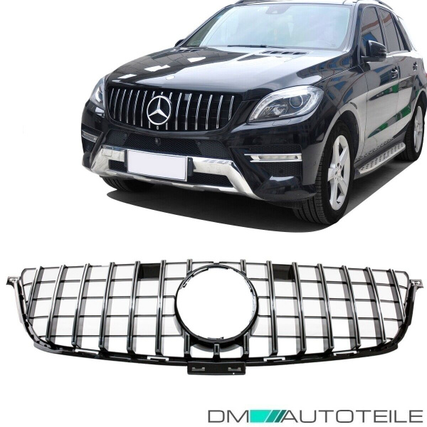 Kühlergrill Schwarz Chrom passt für Mercedes ML-Klasse W166 Bj 11-14 auf Facelift Sport-Panamericana GT