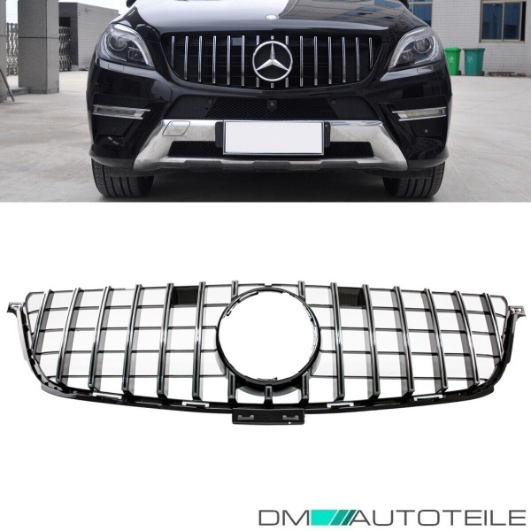 Kühlergrill Schwarz Chrom passt für Mercedes ML-Klasse W166 Bj 11-14 auf Facelift Sport-Panamericana GT