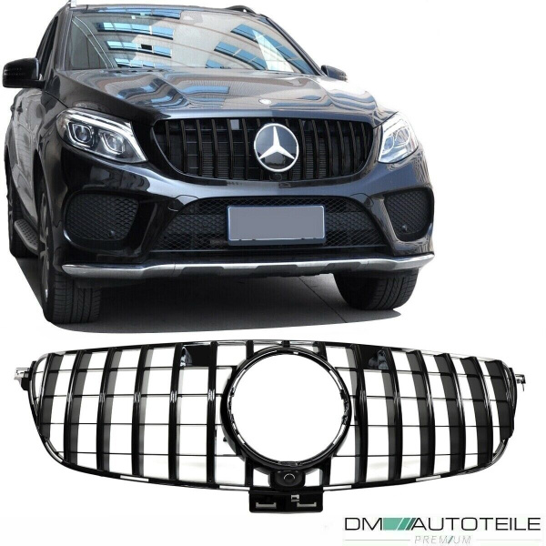 Kühlergrill Schwarz passt für Mercedes W166 GLE ab 2015-2018 auf Sport-Panamericana GT