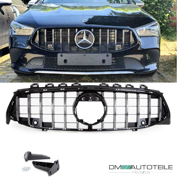 Kühlergrill Schwarz Chrom passt für Mercedes CLA W118 ab 2019 für PDC ohne Kamera
