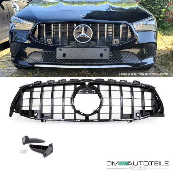 Kühlergrill Schwarz glanz passt für Mercedes CLA W118 ab 2019 für PDC & Kamera