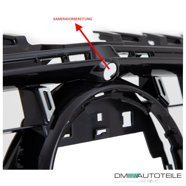 Kühlergrill Schwarz glanz passt für Mercedes CLA W118 ab 2019 für PDC & Kamera
