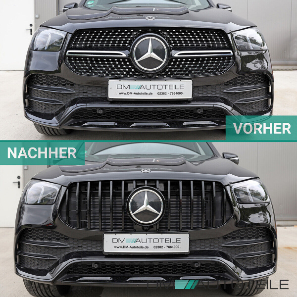 Kühlergrill Schwarz Komplett passt für Mercedes GLE-Klasse AMG Line V167 ab 2018