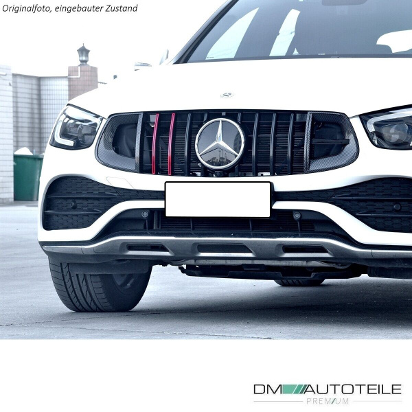 Kühlergrill Schwarz Rot + Carbon passt für Mercedes GLC X253 ab 2019