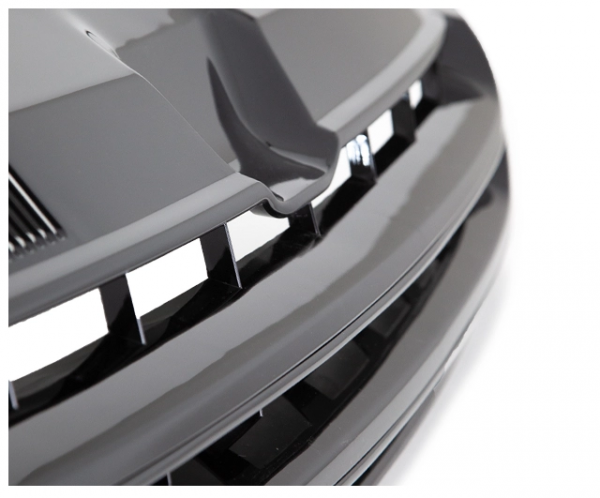 Upgrade Sportgrill / Kühlergrill ohne Emblem für Volkswagen T5 GP (Facelift) 10-15 schwarz Hochglanz