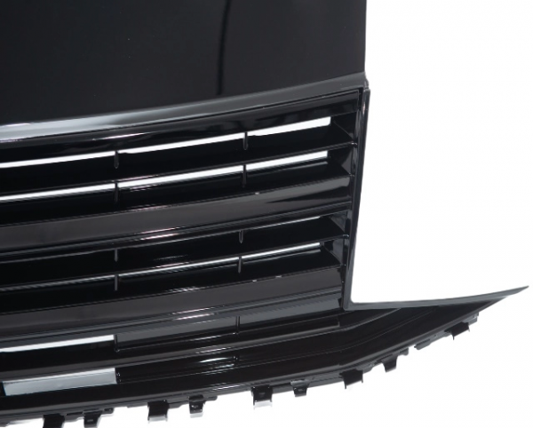 Upgrade Design Sportgrill / Kühlergrill für Volkswagen T6 15-19 Hochglanz-schwarz mit Emblemhalter