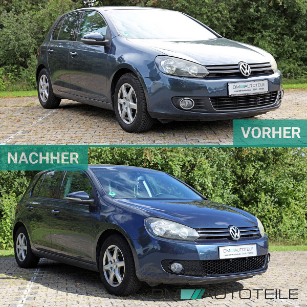 Gitter SET Stoßstange Wabendesign Glanz Schwarz nur Serie passt für VW Golf 6 VI