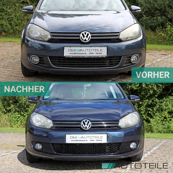 Gitter SET Stoßstange Wabendesign Glanz Schwarz nur Serie passt für VW Golf 6 VI