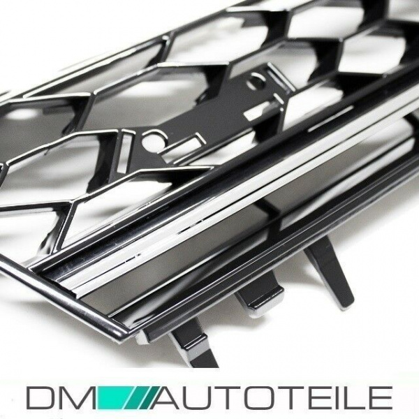 Kühlergrill Grill Chromleiste + Schwarz für Emblem passt für VW Golf 7 VII nicht GTD bj 2012-2016