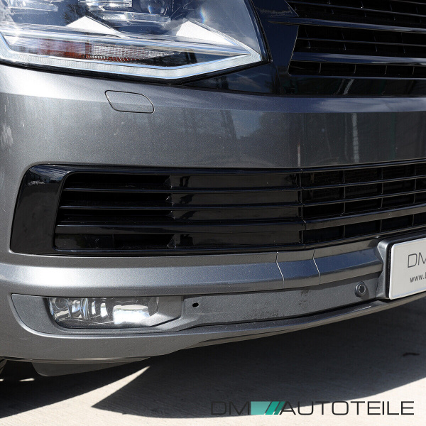 Set Kühlergrill clean+ Gitter Stoßstange unten Hochglanz Schwarz passt für VW T6 alle Modelle 2015-2019 auch Sportline