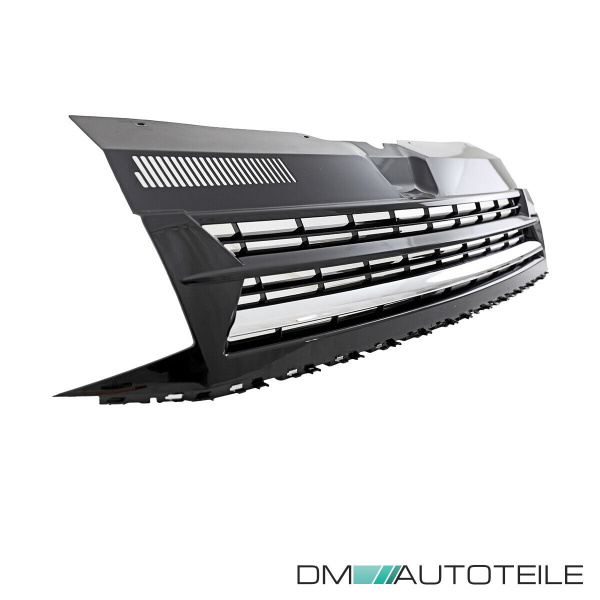 Set Kühlergrill clean+ Leisten Stoßstange unten Schwarz Chrom passt für VW T6 alle Modelle 2015-2019 auch Sportline