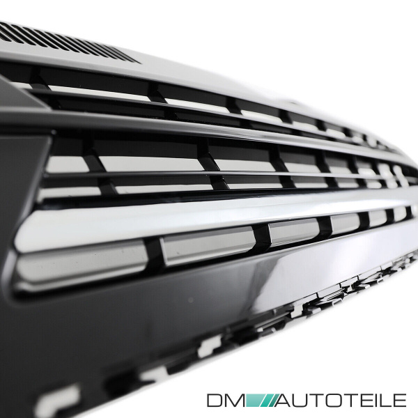 Set Kühlergrill clean+ Leisten Stoßstange unten Schwarz Chrom passt für VW T6 alle Modelle 2015-2019 auch Sportline