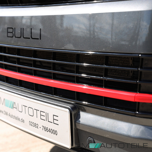 Set Kühlergrill clean+ Leiste Stoßstange unten Schwarz Rot passt für VW T6 alle Modelle 2015-2019 auch Sportline