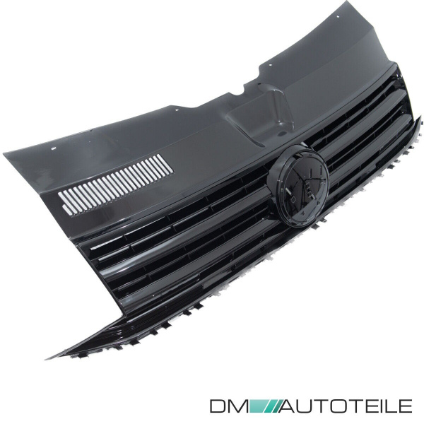 Set Kühlergrill für Emblem+ Gitter Stoßstange unten Hochglanz Schwarz passt für VW T6 alle Modelle 2015-2019 auch Sportline
