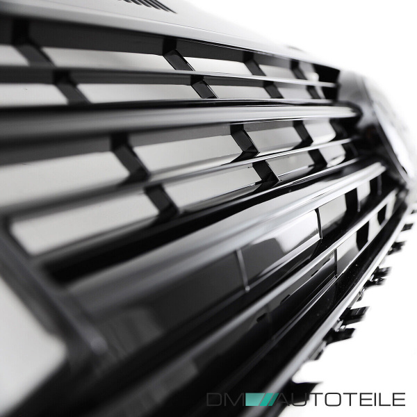 Set Kühlergrill für Emblem+ Gitter Stoßstange unten Hochglanz Schwarz passt für VW T6 alle Modelle 2015-2019 auch Sportline